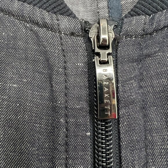 Robert Barakett Harrison Bomber Jacket Cotton Linen Blend Navy Blue Size XL - Picture 9 of 15